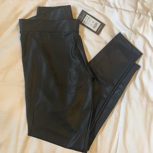 Petite Black Leather-Look Leggings